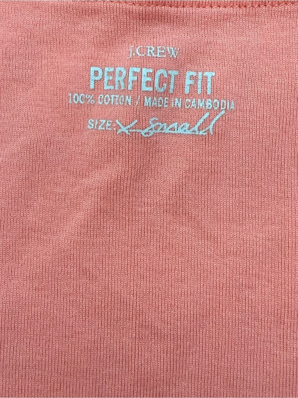 J. Crew Coral Scoop Neck Short Sleeve Tee
